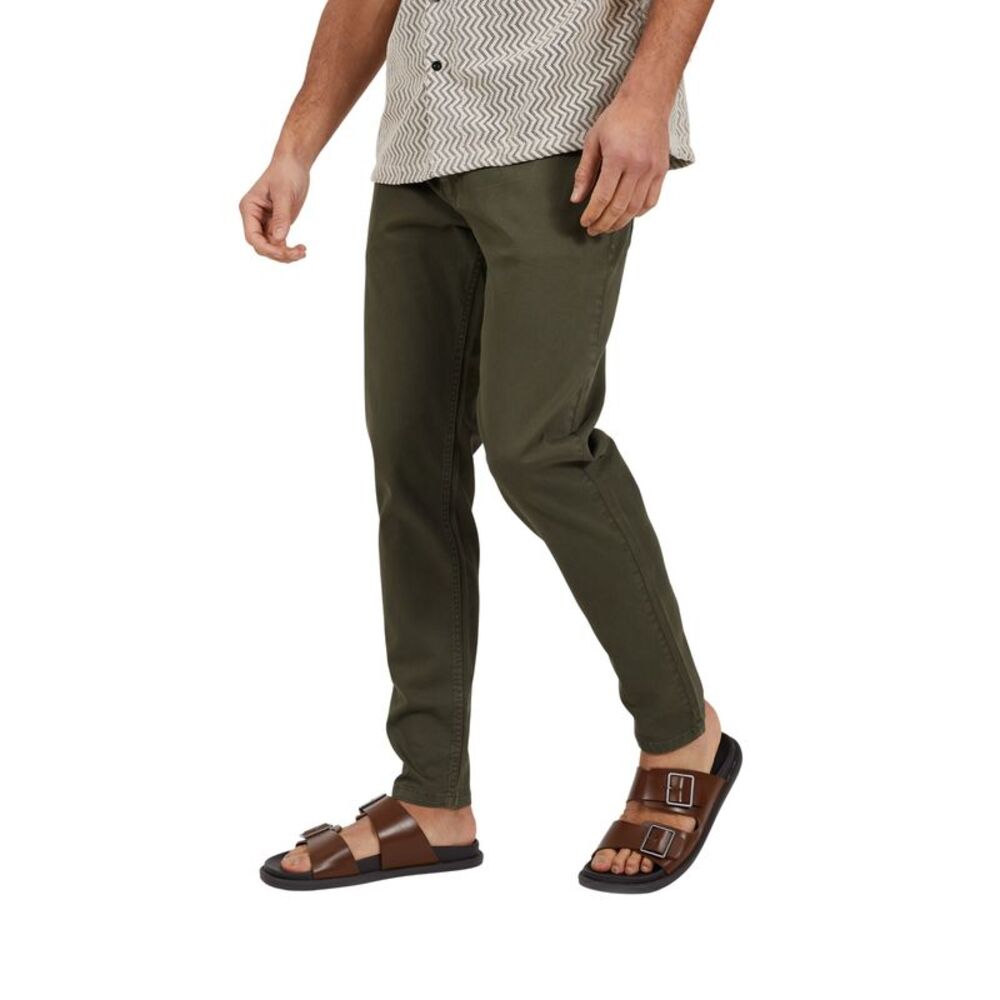 Brave Soul Mens Twill Chinos / Khaki Green